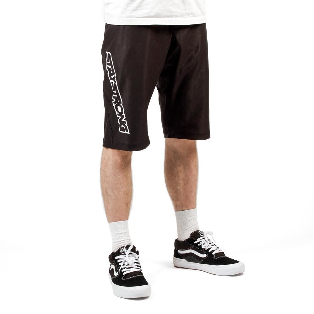 Stay Strong V3 Race Shorts - Black/White available at 5150bmx.com