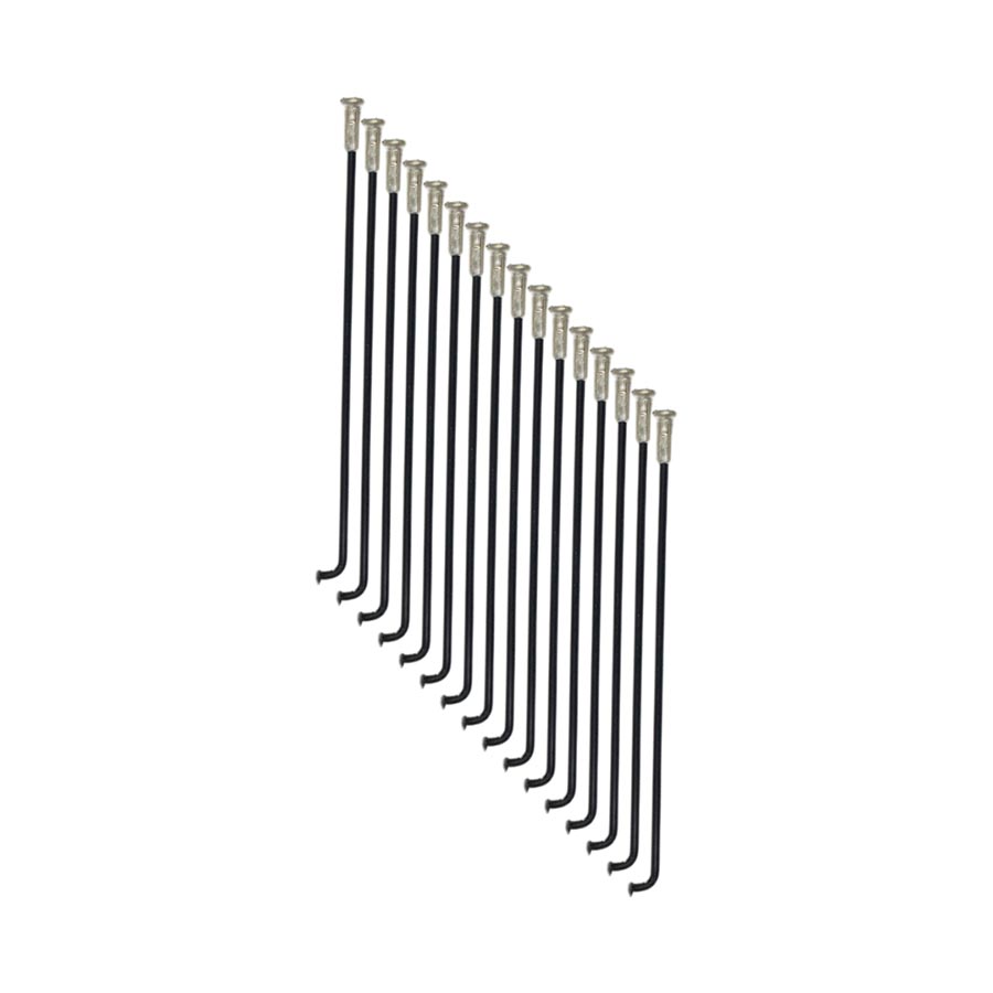14†Spokes, Spokes, J-Bend, Black, 16pcs