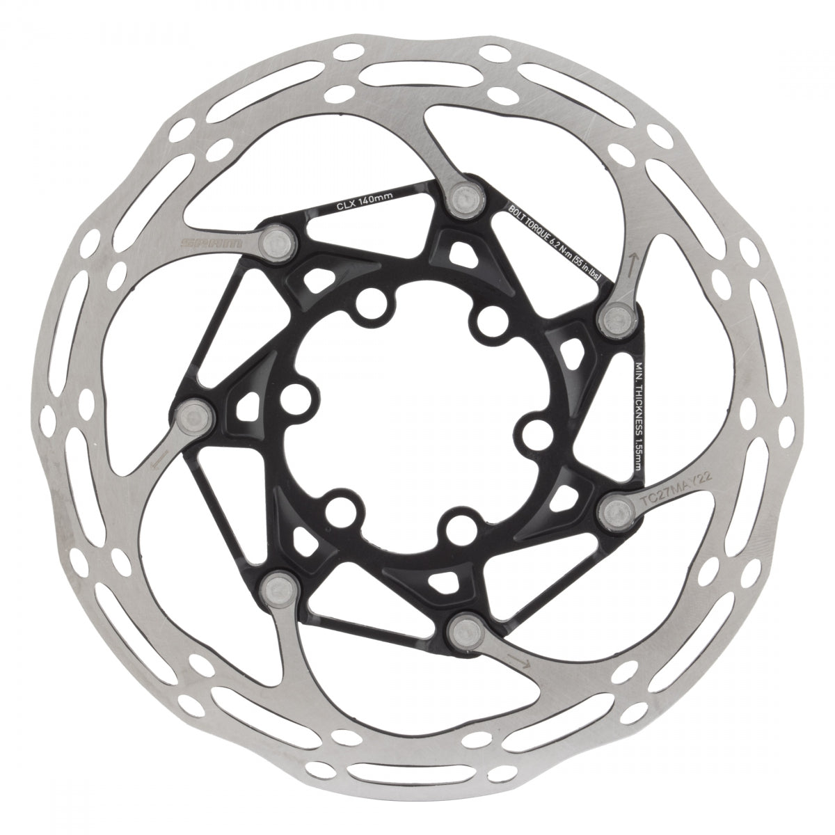 SRAM DISC ROTOR 140 C-LINE 6B 2-PIECE ROUNDED STL BOLTS - SRAM