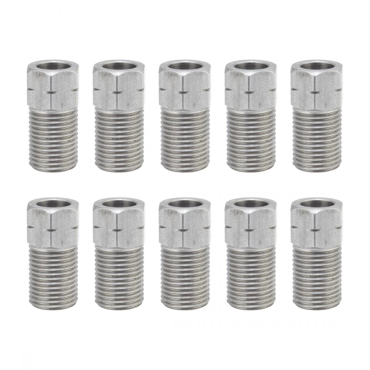 SUNLITE SUNLT HOSE FITNG FLARE NUT PT01 M8x0.75 SS FOR AVID/SHI/SRAM BGof10 - SUNLITE