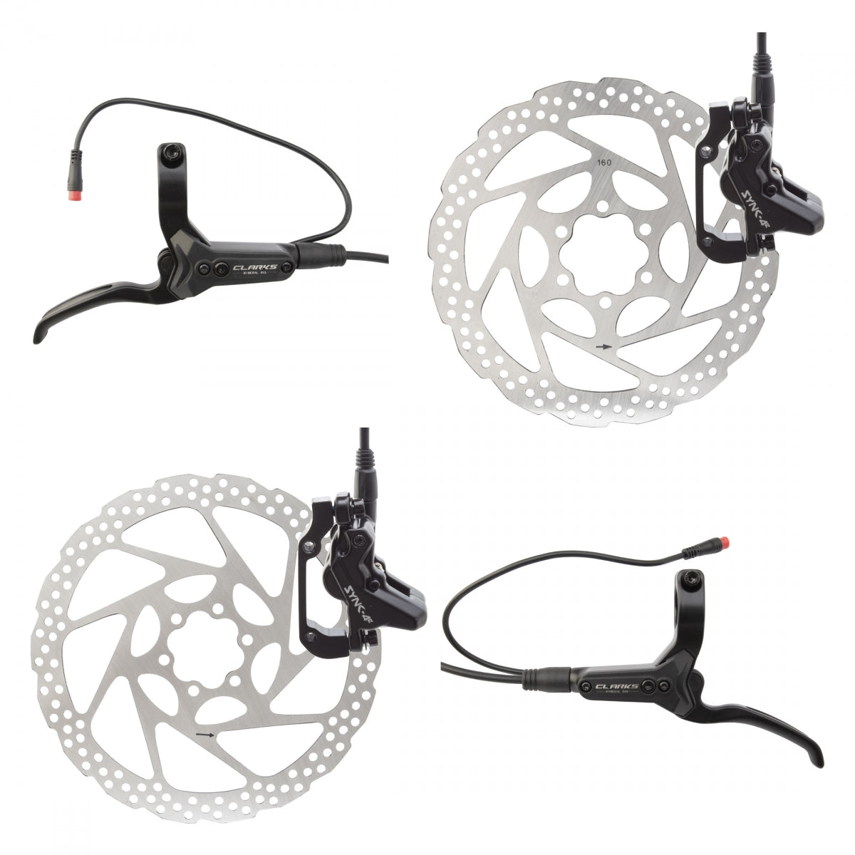 CLARKS CLK SYNC-4E HYD Front-180/Rear-160 w/LVRS BK - CLARKS