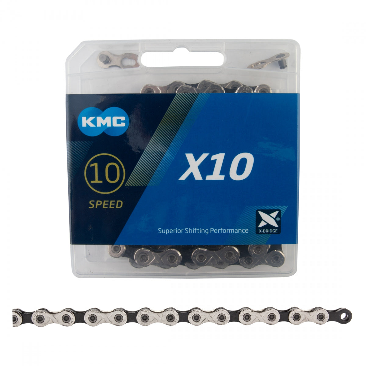 KMC CHAIN KMC X10 10s NP/BK 116L - KMC