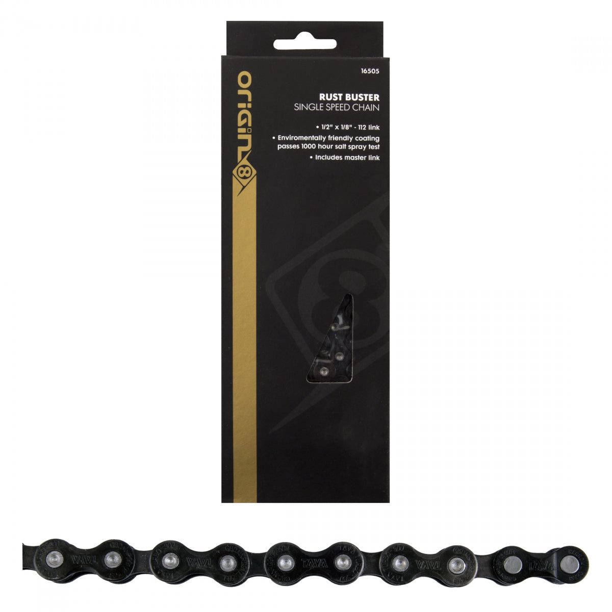 ORIGIN8 CHAIN OR8 1/2x1/8 RUST BUSTER 1s BK 116L w/MASTER LINK - ORIGIN8
