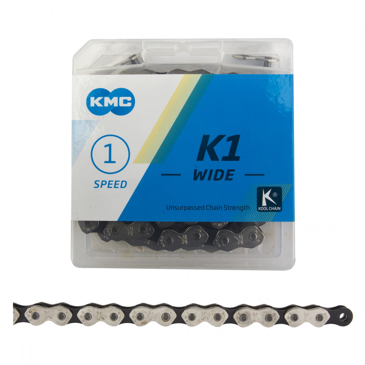 KMC CHAIN KMC 1/2x1/8 K1 WIDE 1s SL/BK 112L - KMC