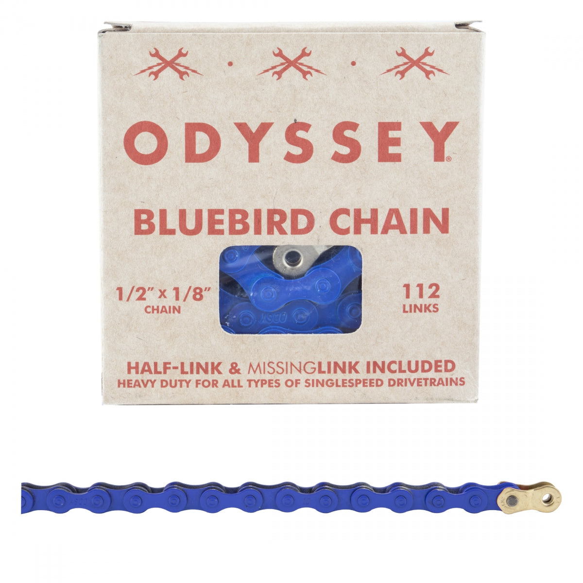 ODYSSEY CHAIN ODY 1/2x1/8 BLUEBIRD 1s BU w/1/2LINK - ODYSSEY