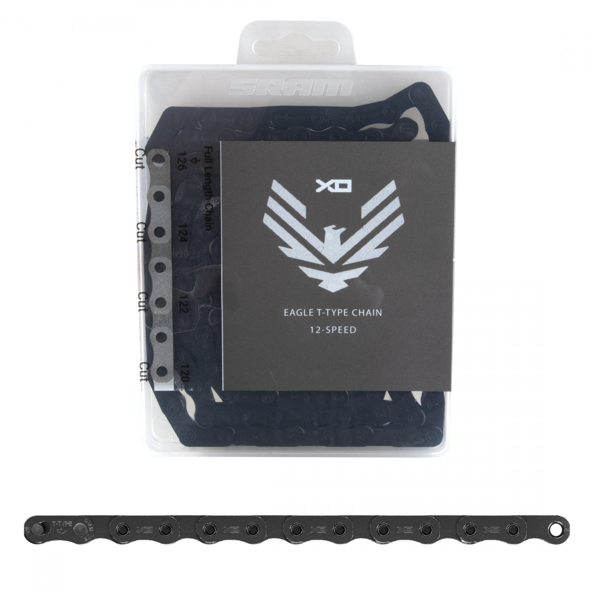 SRAM CHAIN SRAM EAGLE X0 12s BK 126L T-TYPE SOLIDPIN POWERLOCK PVD BK - SRAM