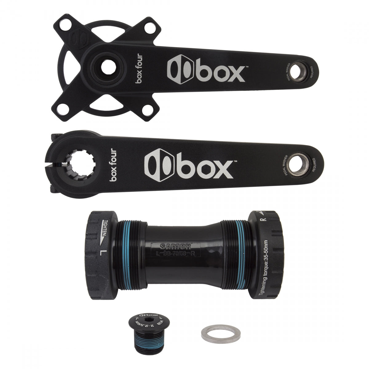 BOX COMPONENTS CRANKSET BOX FOUR 2pc ALY 160 24mmAXLE 104mm BK - BOX COMPONENTS