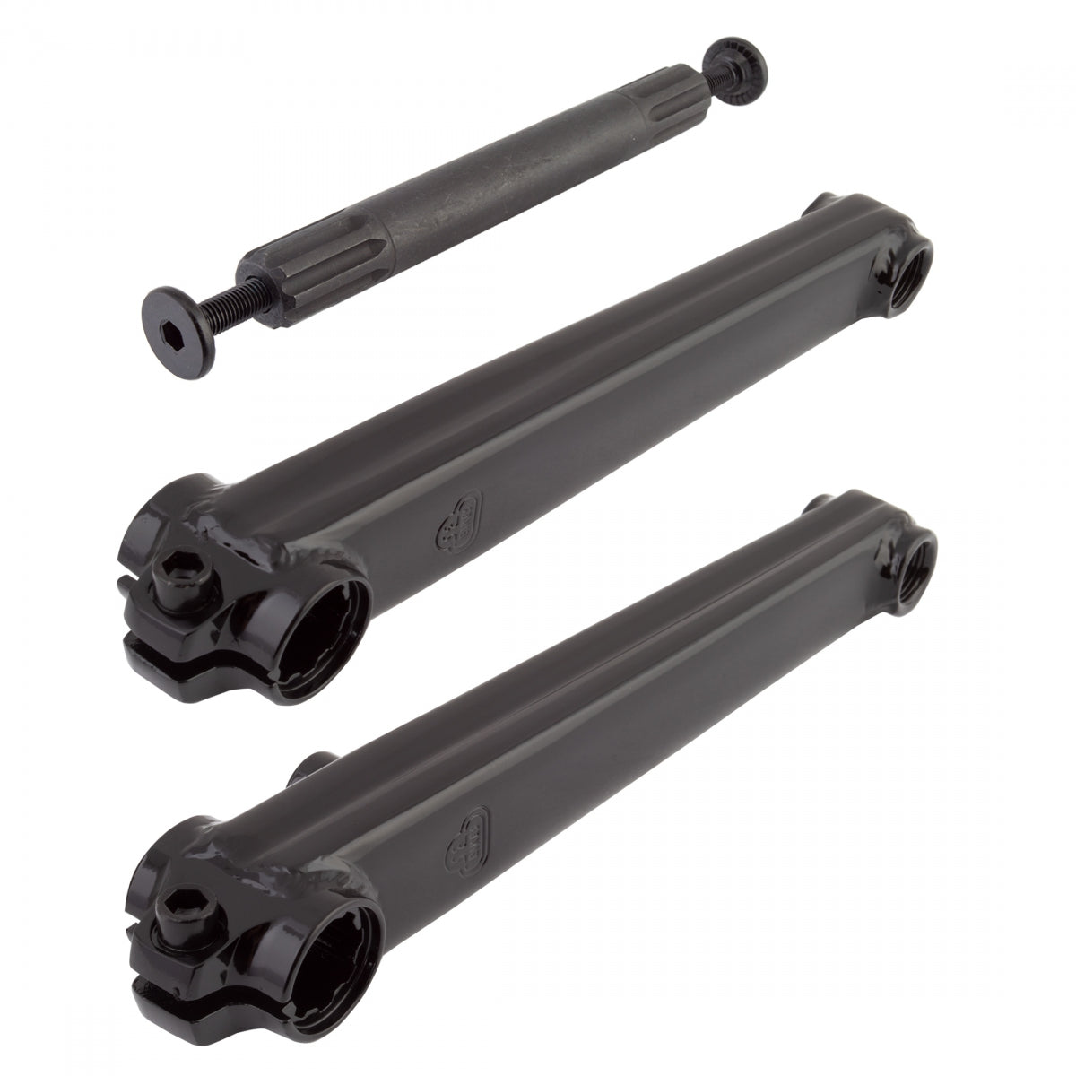 SE BIKES CRANKARM SET SE BIKES BMX V-RIDGE CROMO 175 3PC 19mmx8T SPLINE BK w/BB AXLE - SE BIKES
