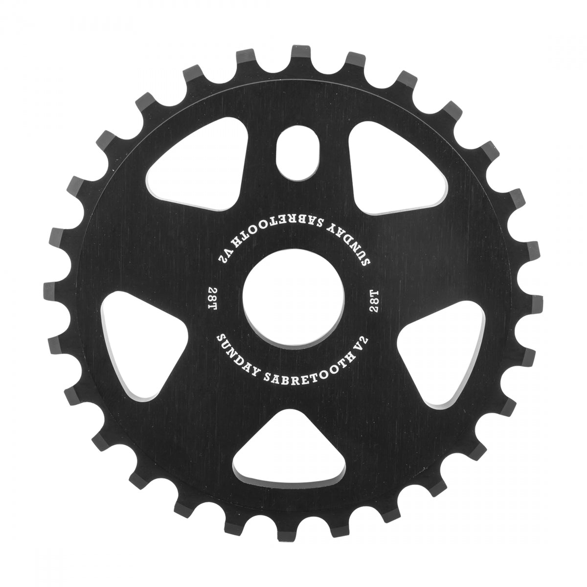 SUNDAY CHAINRING 1pc SUNDAY 28T SABRETOOTH V2 BK - SUNDAY