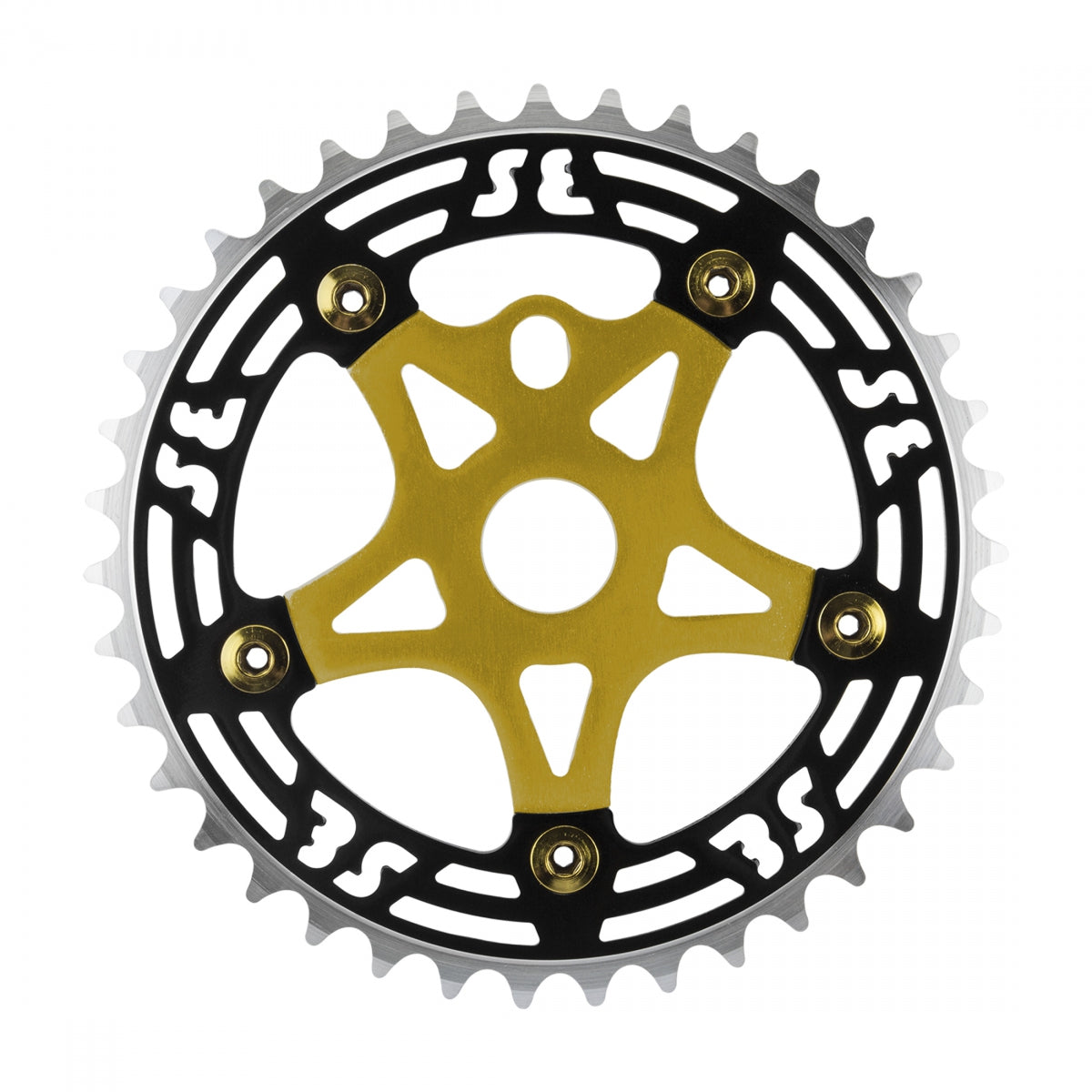 SE BIKES CHAINRING SE BIKES 1pc 39T 1/8 ALY w/SPIDER BK/GD CP - SE BIKES