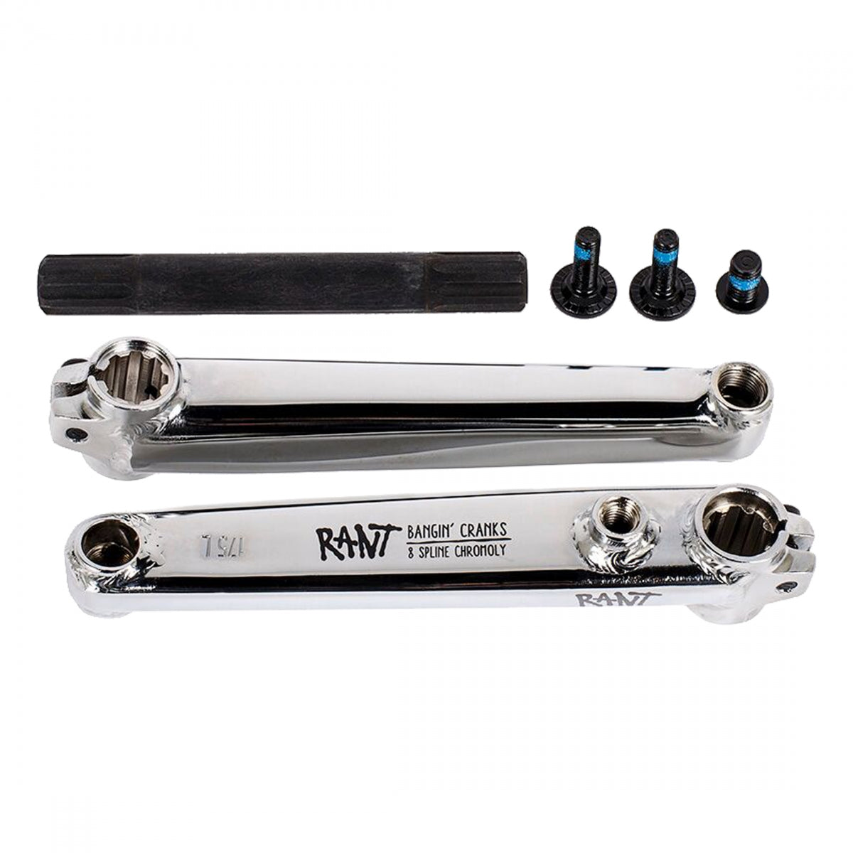 RANT CRANKSET RANT BANGIN 8 RHD/LHD 175 3pc 19mm 8-SPLINE CROMO CP - RANT
