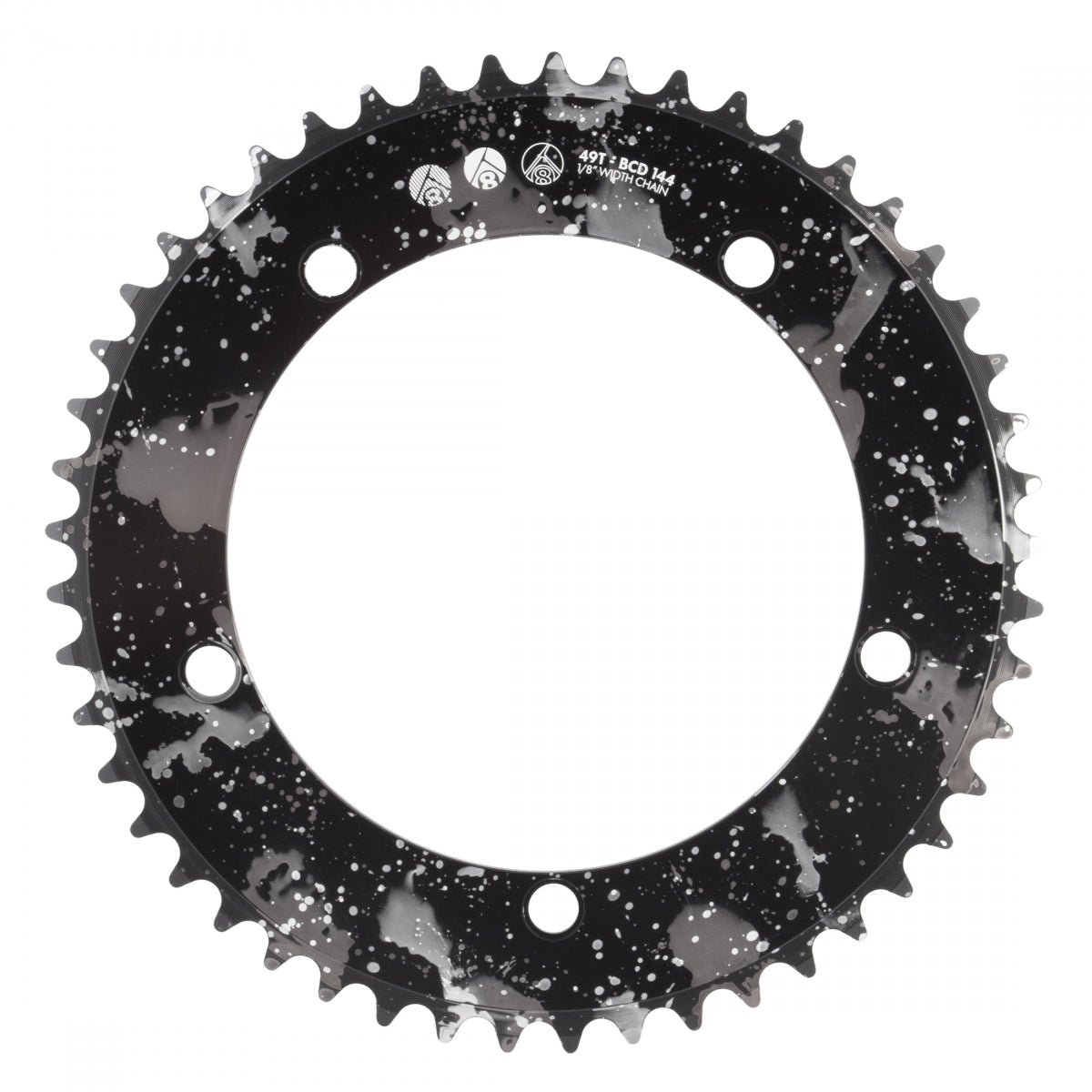 ORIGIN8 CHAINRING OR8 SPLAT TRK 144mm 49T ALY 1/8 BK-ANO w/SL/WH - ORIGIN8