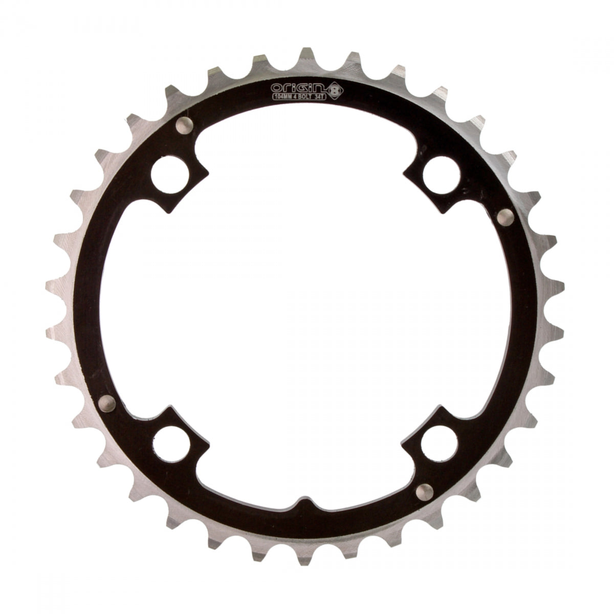 ORIGIN8 CHAINRING OR8 104mm 34T RAMPED 4B BK/SL - ORIGIN8