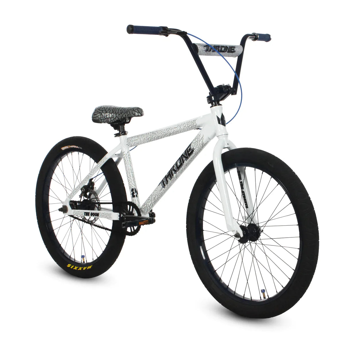 THRONE GOON 24" WHITE RETRO COMPLETE BIKE w/DISC BRAKES (EAST COAST) available at 5150bmx.com
