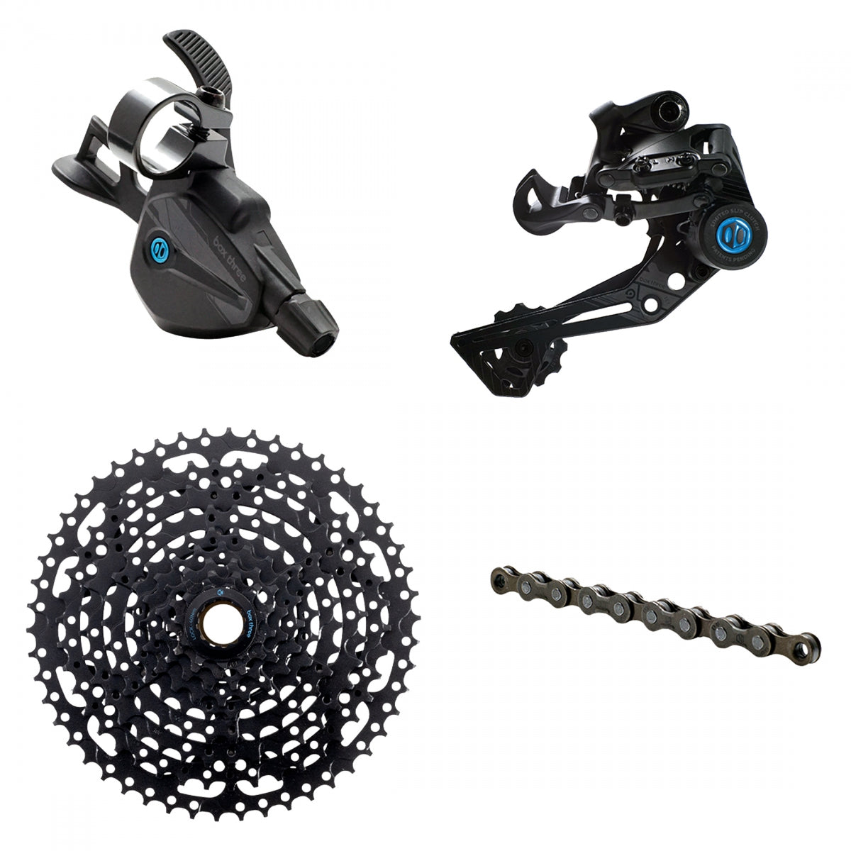 BOX COMPONENTS GROUP KIT BOX THREE PRIME 9 X-WIDE/MULTI RD/TRIGGER-SHIFrontER/CHAIN/CASS 11-50 - BOX COMPONENTS