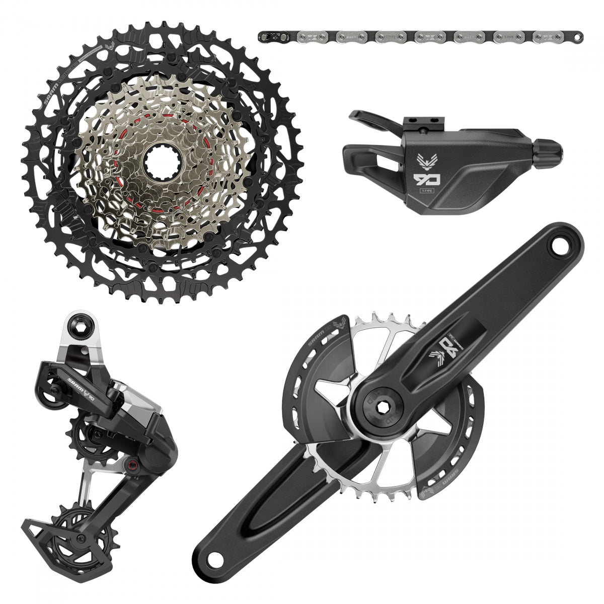 SRAM GROUP KIT SRAM EAGLE 90 T-TYPE RD/TRIGGER-SHIFrontER/CRANK DUB 12s-175x32DM/CHAIN/CASS XS1275 10-52 BK - SRAM