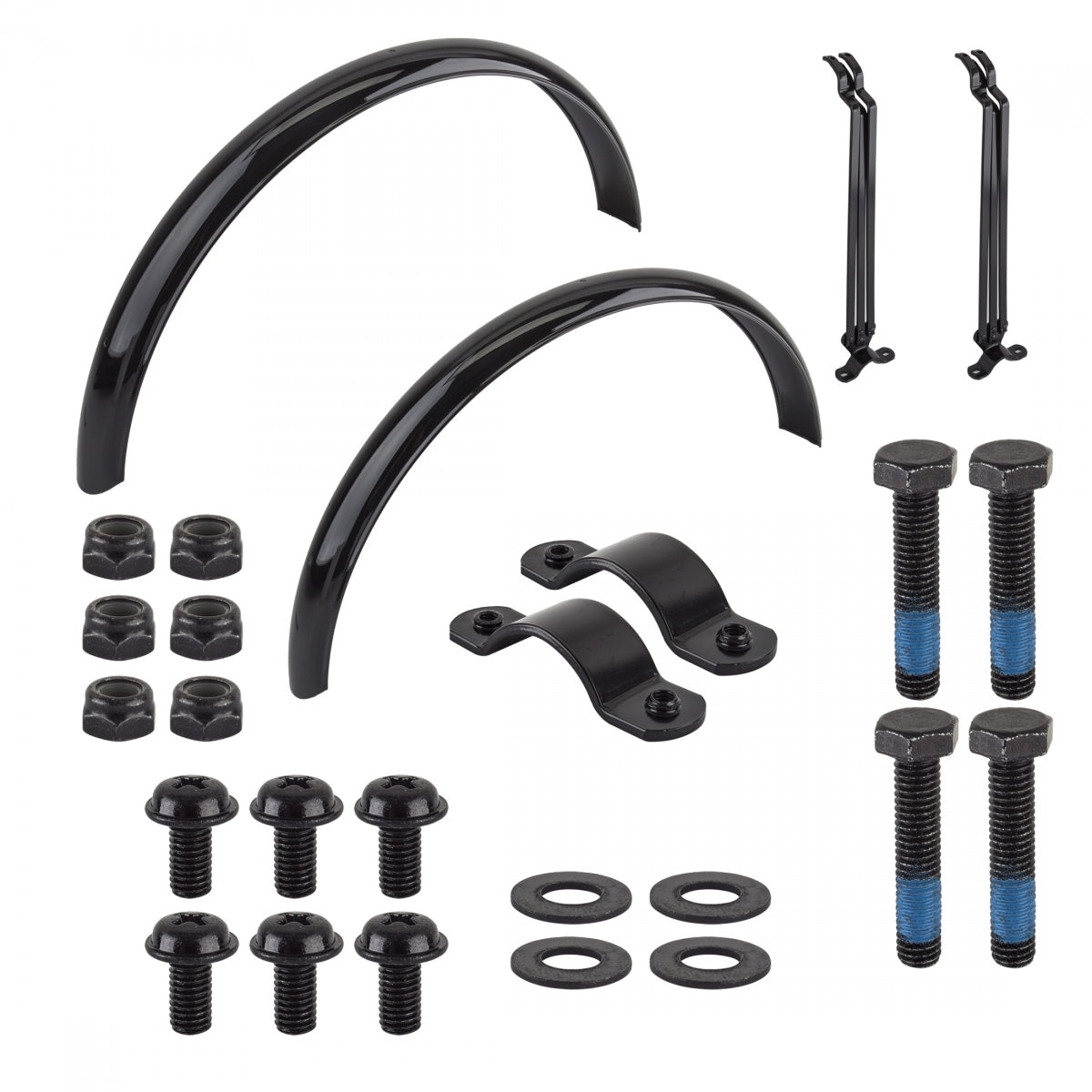 SUN BICYCLES FENDER SUN TRIKE REP Rear SET 24 ATLAS TRANSIT w/BRACES/HDWR BK (H) - SUN BICYCLES