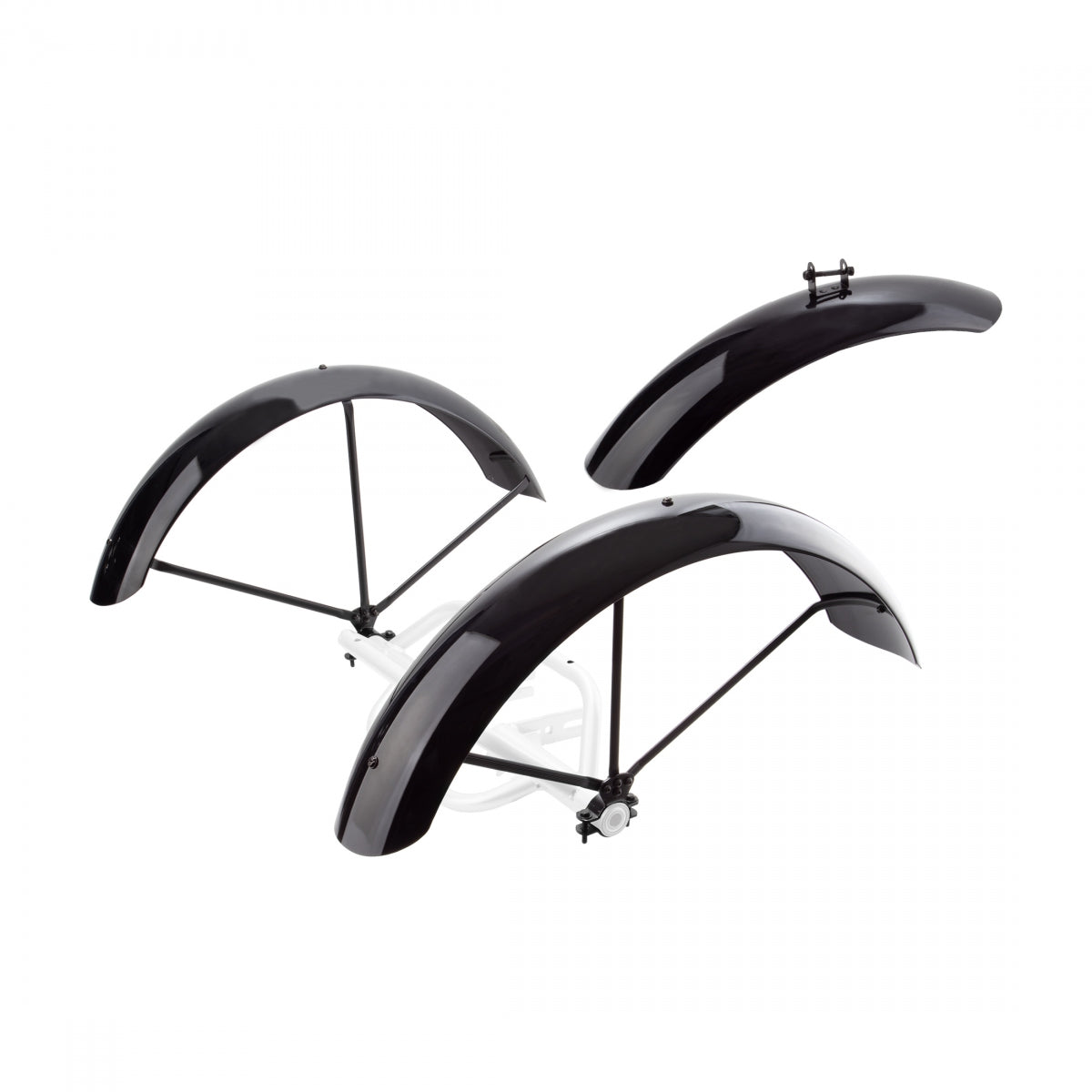 SUN BICYCLES FENDER SUN TRIKE REP SET 24 BAJA PLASTICw/BRACES/HDWR BK - SUN BICYCLES