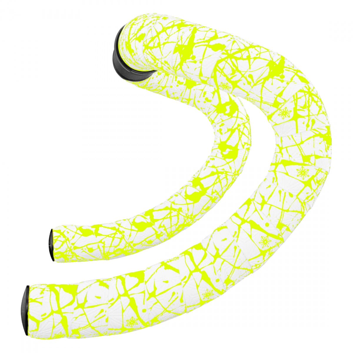 SUPACAZ TAPE & PLUGS SUPACAZ SUPER STICKY KUSH SPLAT LE WH/N-YL w/BK STAR PLUGS - SUPACAZ