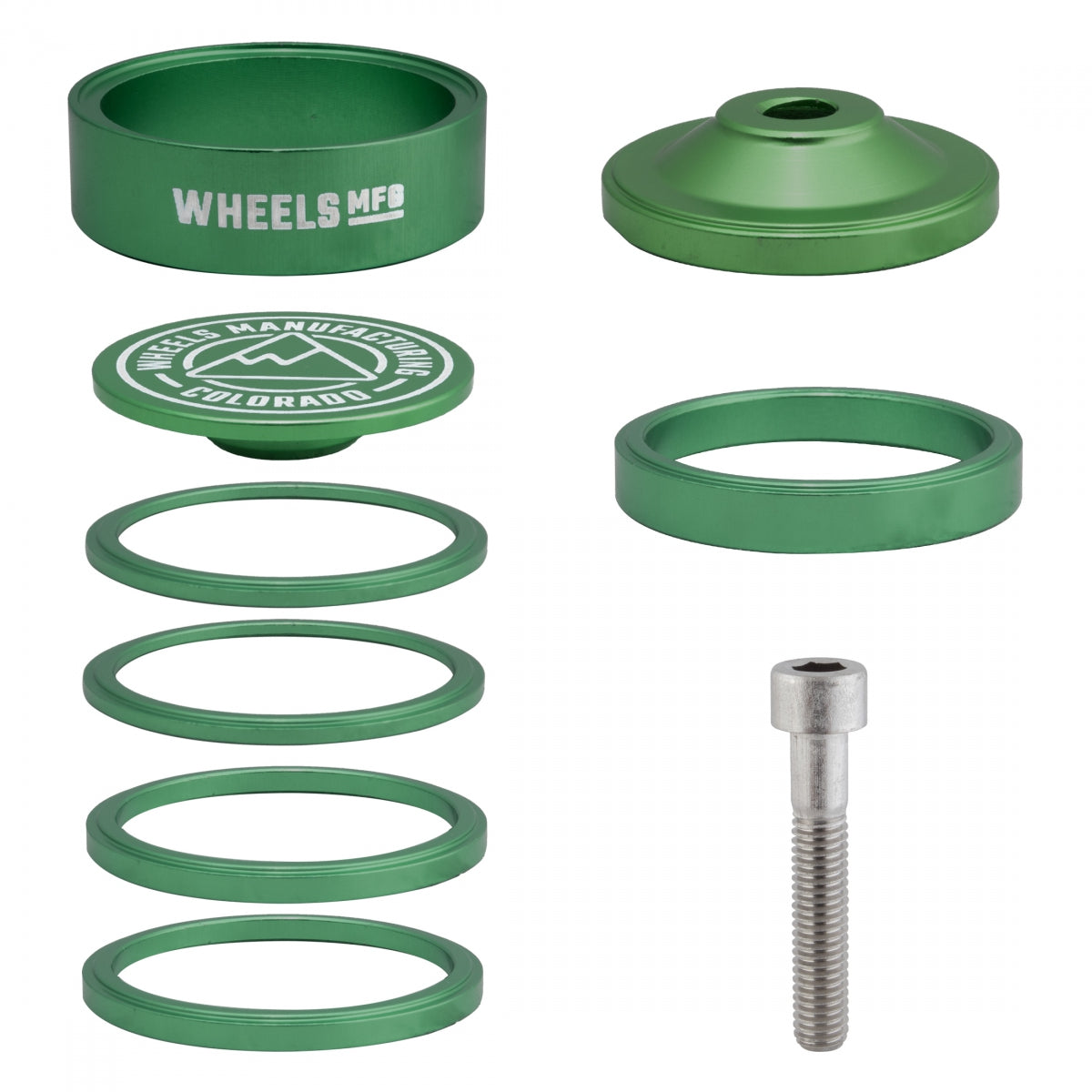WHEELS MANUFACTURING HEAD PART WMFG SPACER STACKRIGHT PRO KIT GN - WHEELS MANUFACTURING