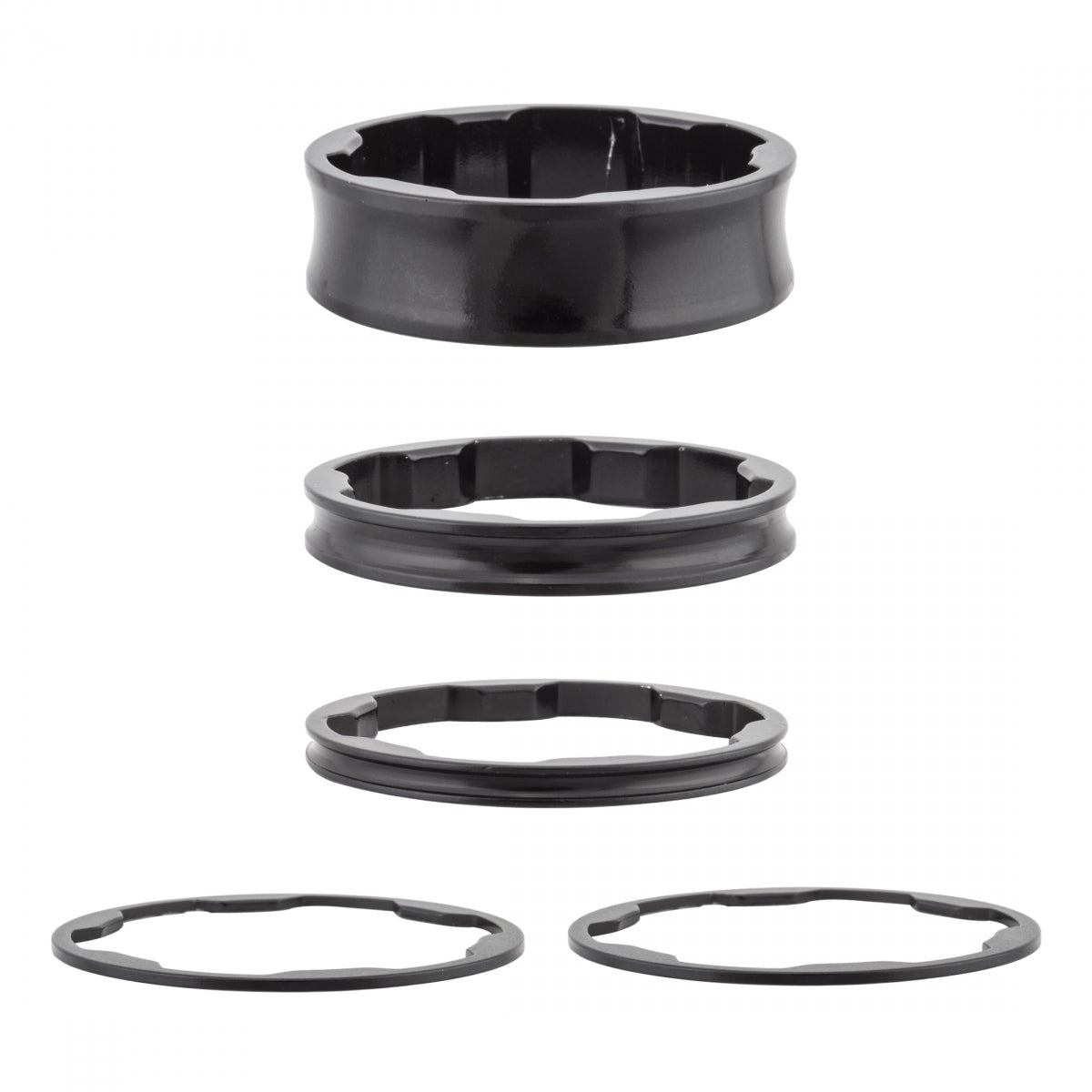 BOX COMPONENTS HEAD PART BOX TWO SPACER KIT 1-1/8 5pc BK - BOX COMPONENTS