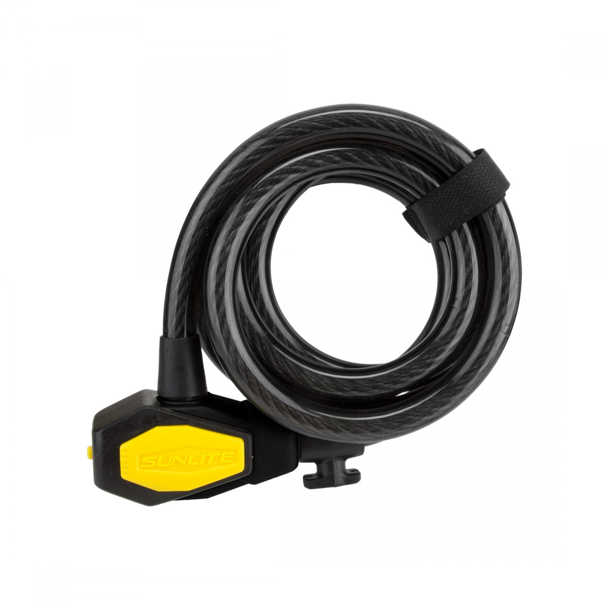 SUNLITE LOCK SUNLT DFNDR D3 CBL 12mmx6f KEY COIL BK w/BRKT - SUNLITE
