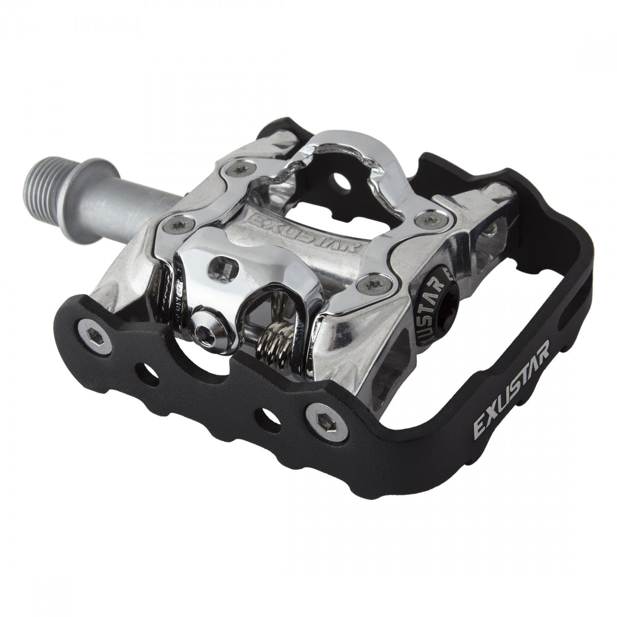 EXUSTAR PEDALS EXUSTAR MTB SGL CLPLS PM86 BK/SL SPD - EXUSTAR