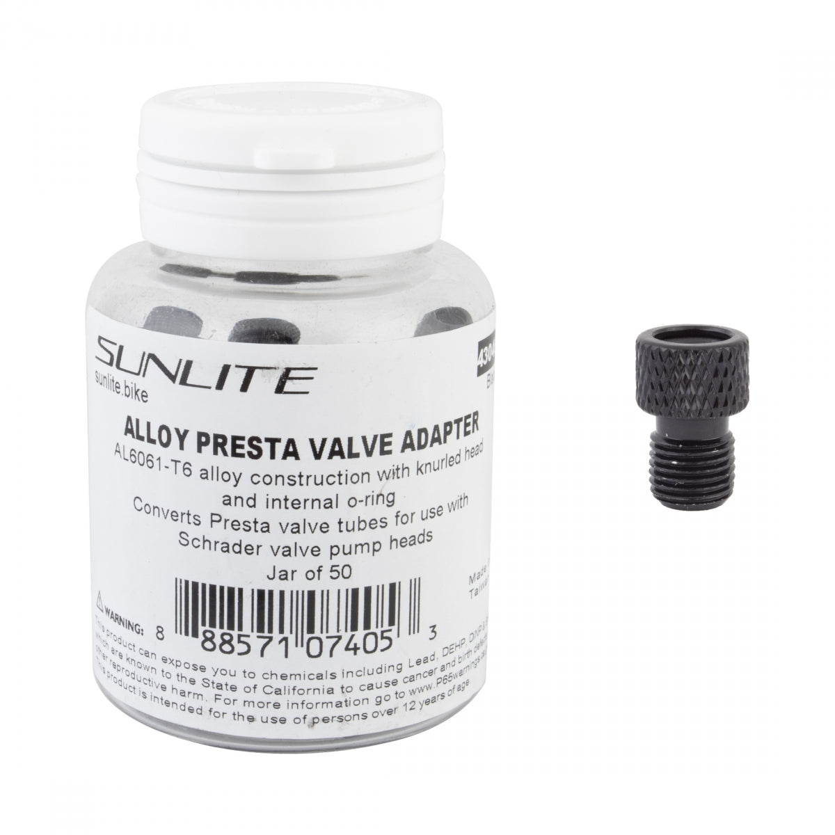 SUNLITE PUMP ADAPTER PRESTA SUNLT ALY BK JARof50 - SUNLITE