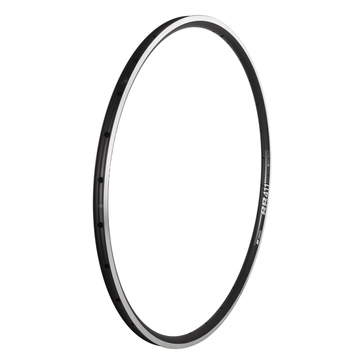 DT SWISS RIM DT 700C 622x18 Rear411 ASYM 28 BK/MSW PV WELD TBLS w/NIPPLES & WASHERS - DT SWISS