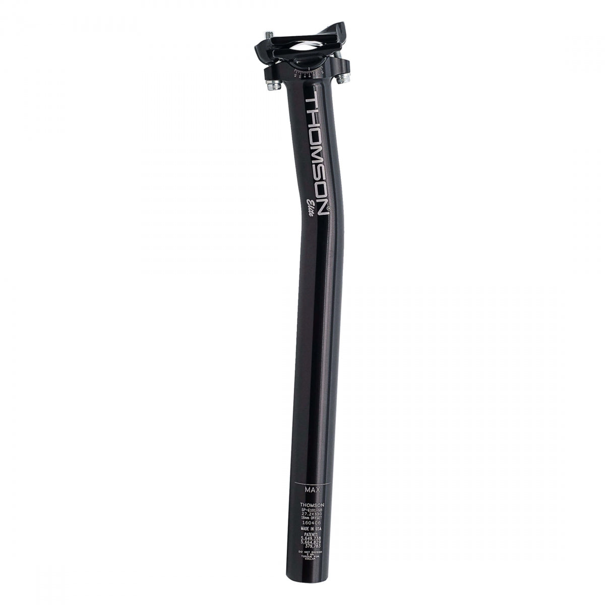 THOMSON SEATPOST THOM 31.6 367mm-BK 16mm SETBACK - THOMSON