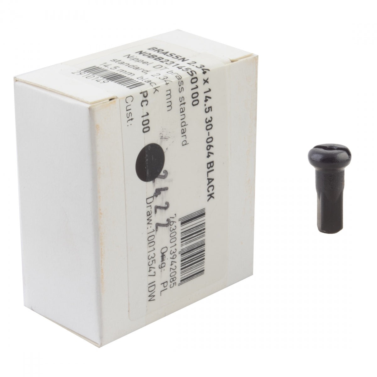 DT SWISS SPOKE NIPPLE DT BRASS 2.34x14.5mm BK BXof100 - DT SWISS