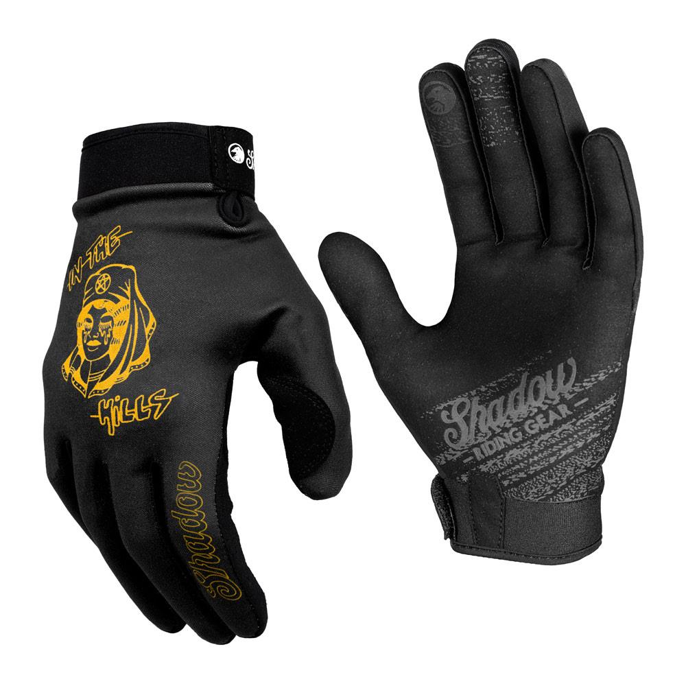 Shadow x In The Hills Gang Conspire Gloves - Black/Yellow available at 5150bmx.com