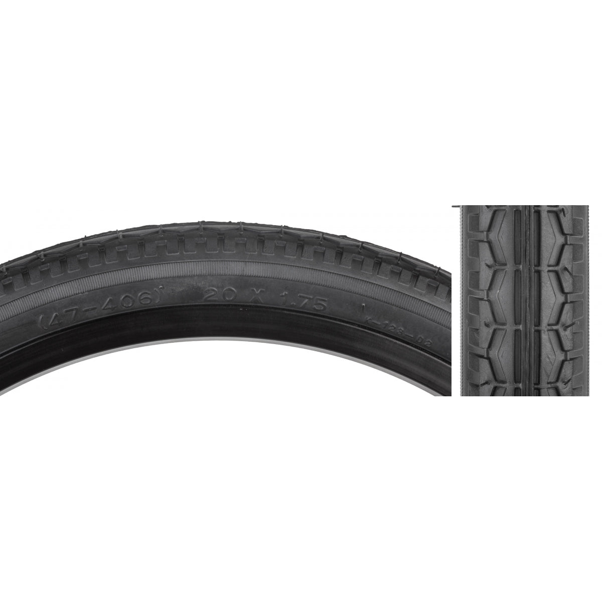 SUNLITE TIRE SUNLT 20x1.75 BK/BK STREET K123 WIRE - SUNLITE