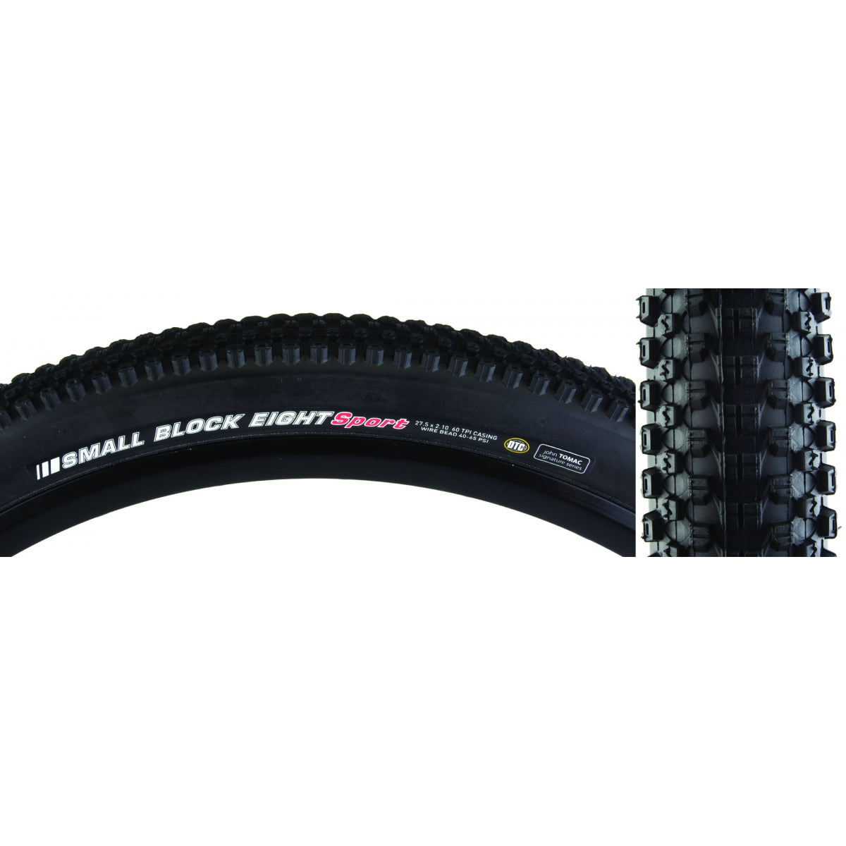 KENDA TIRE KEN SMALL BLOCK 8 SPORT 29x2.1 BK/BK DTC/60 WIRE 80psi - KENDA