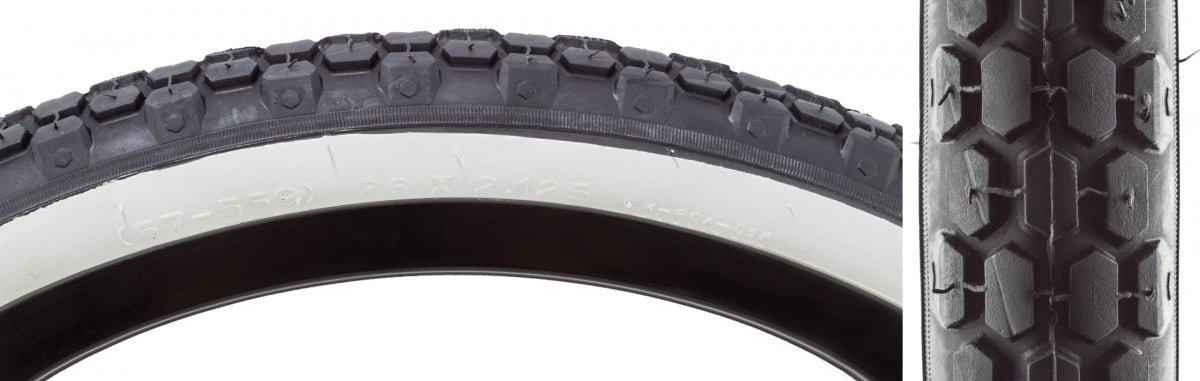 SUNLITE TIRE SUNLT 26x2.125 BK/WH CRUISER K80 WIRE - SUNLITE