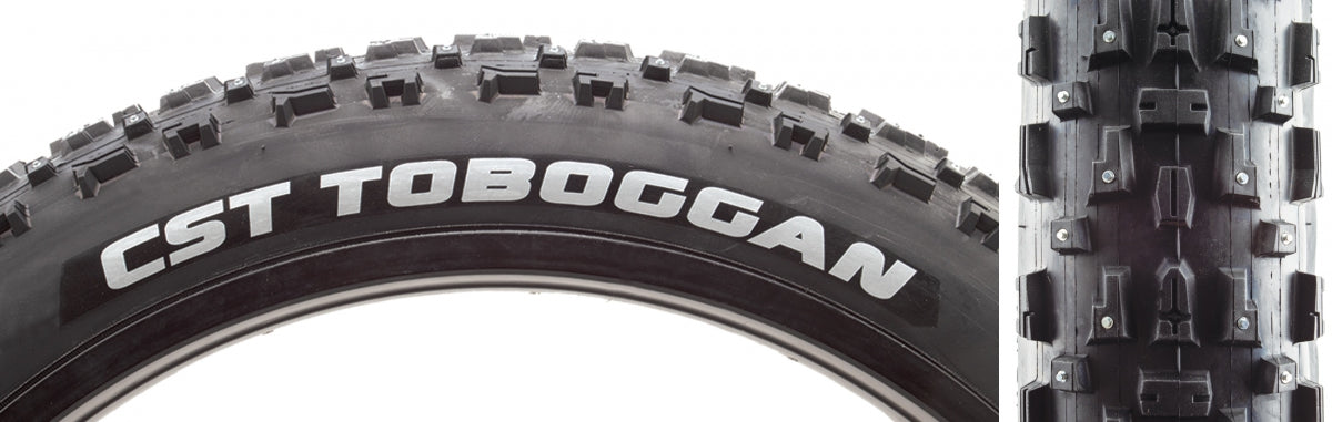 CST PREMIUM TIRE CSTP TOBOGGAN 26x4.0 BK/BK WIRE 240-STUD - CST PREMIUM