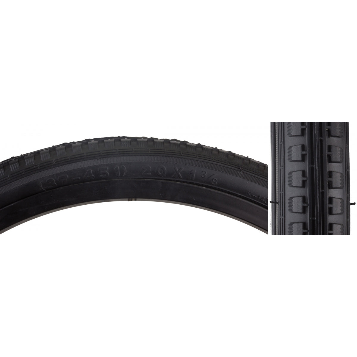 SUNLITE TIRE SUNLT 20x1-3/8 BK/BK STREET K143 WIRE - SUNLITE