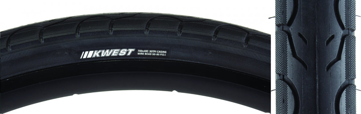 KENDA TIRE KEN KWEST 700x40 BK/BK SRC/30 WIRE 85psi - KENDA