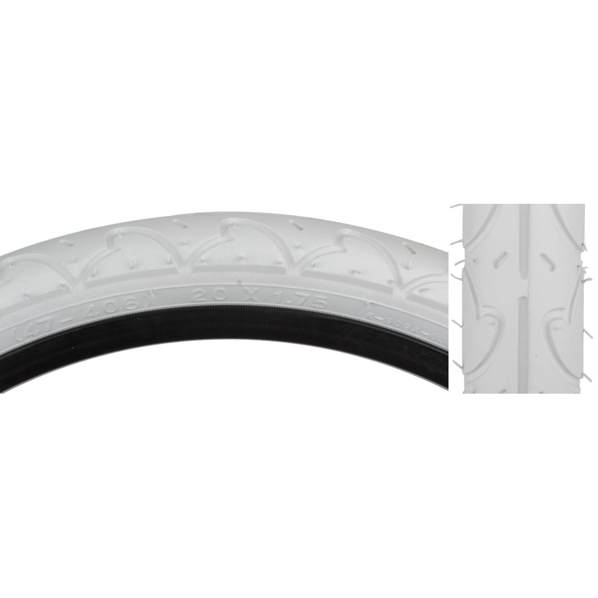 SUNLITE TIRE SUNLT 20x1.75 WH/WH PC K909A WIRE - SUNLITE
