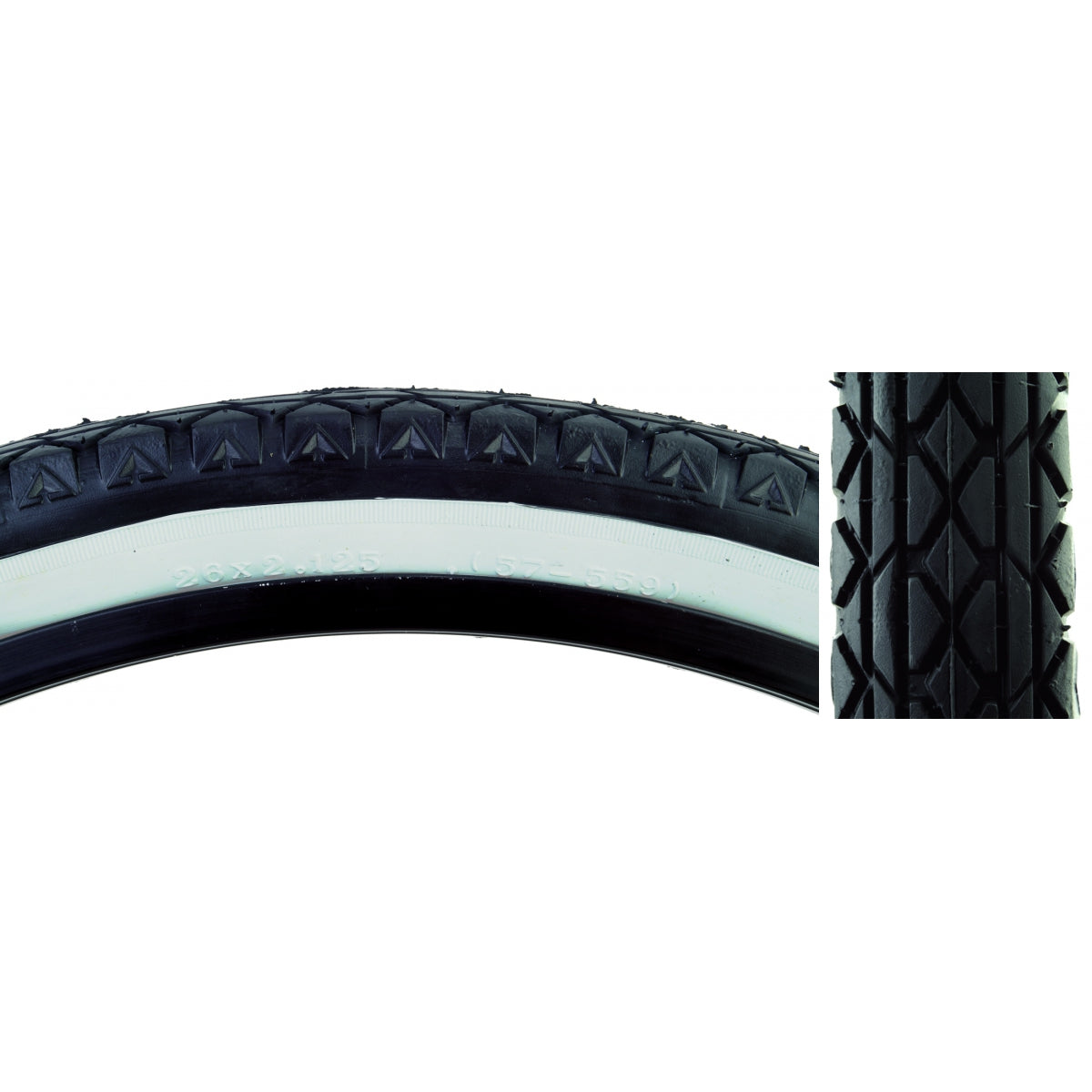 SUNLITE TIRE SUNLT 26x2.125 BK/WH CRUISER V52 FOLD-CB/30 65psi - SUNLITE