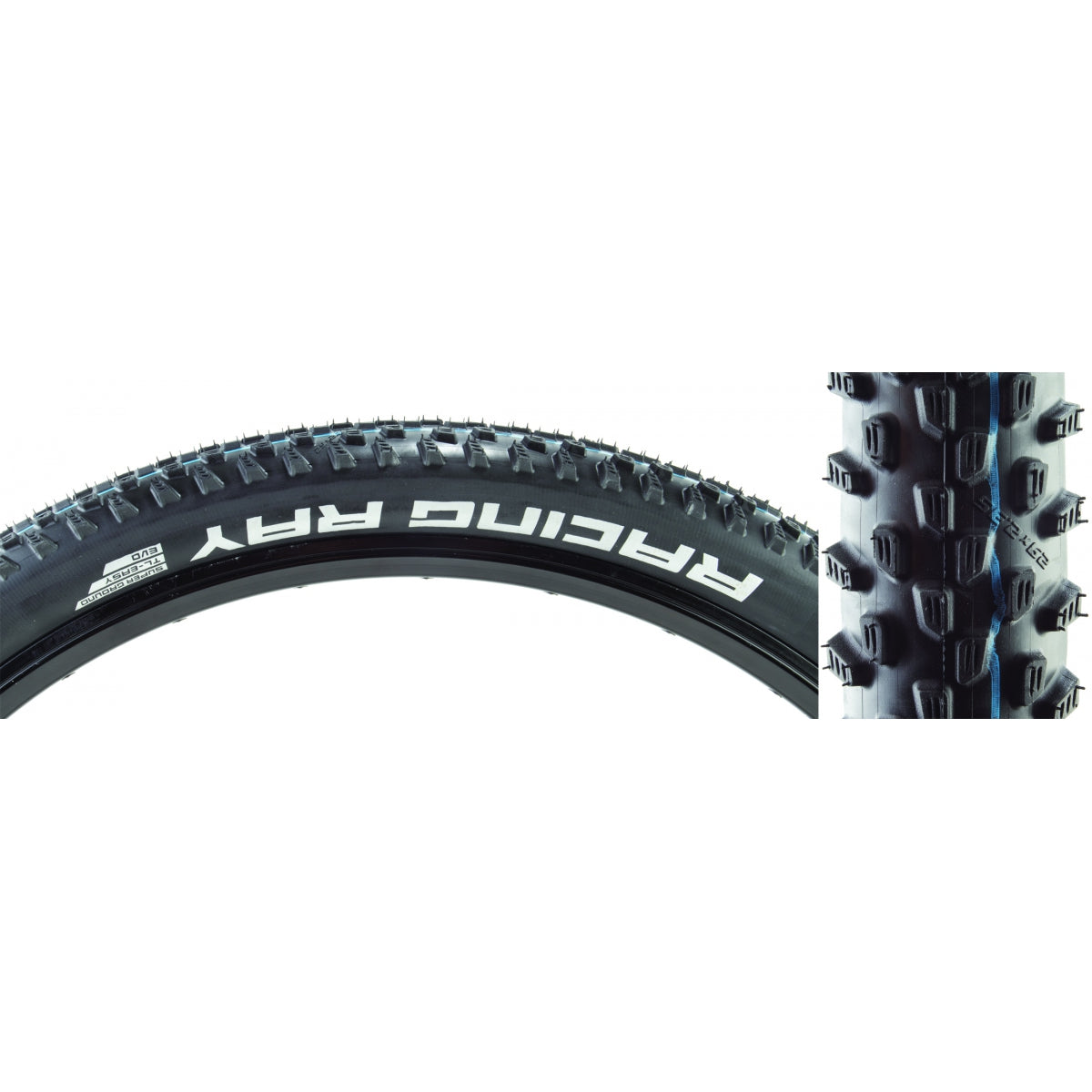 SCHWALBE TIRE SWB RACING RAY 29x2.35 EVO S-GROUND BK/BSK ADDIX SP-GRIP TLR FOLD - SCHWALBE