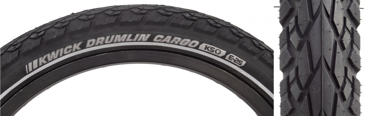 KENDA TIRE KEN KWICK DRUMLIN CARGO 24x2.4 BK/BK/REF KS/4-PLY/60 WIRE 75psi E25 - KENDA