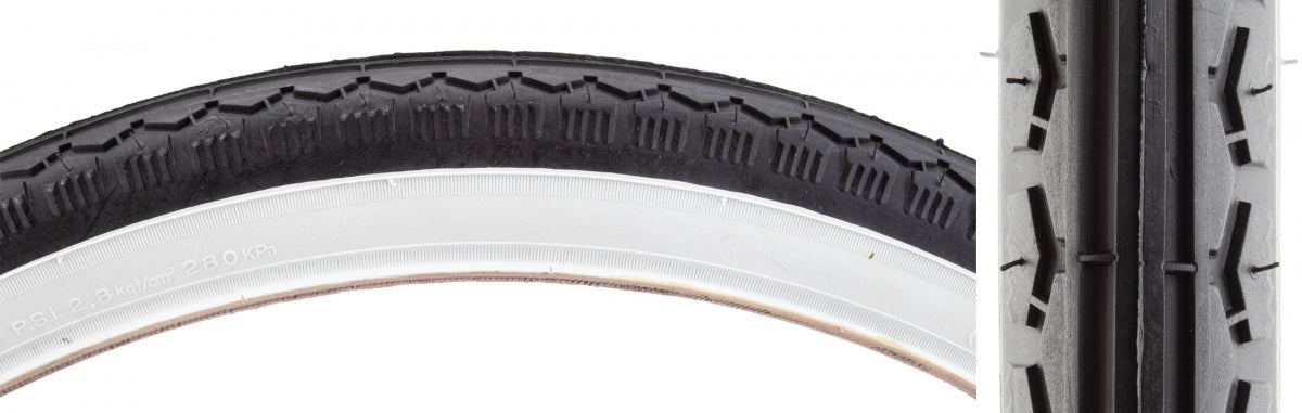 SUNLITE TIRE SUNLT 26x2.125 BK/WH STREET K130 WIRE - SUNLITE