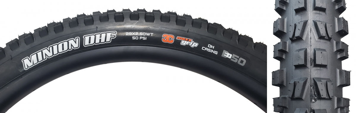 MAXXIS TIRE MAX MINION DHF 29x2.5 BK FOLD/60x23CG/DH/2PLY/TR/E50/WT - MAXXIS