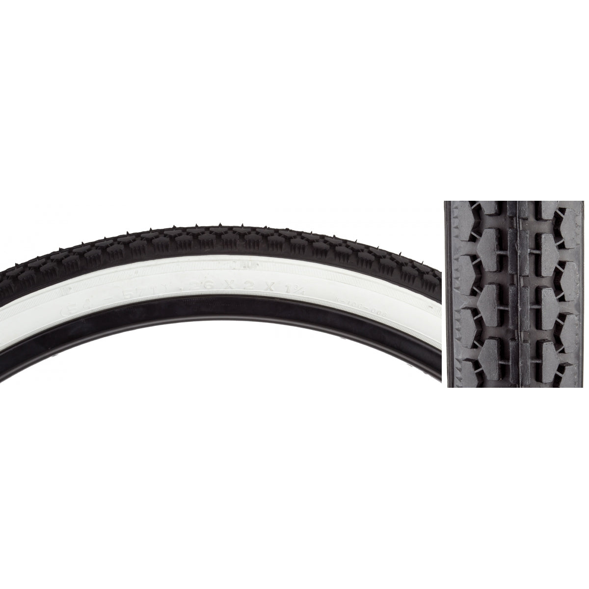 SUNLITE TIRE SUNLT 26x2x1-3/4 S7 BK/WH CLASSICK 107 WIRE - SUNLITE