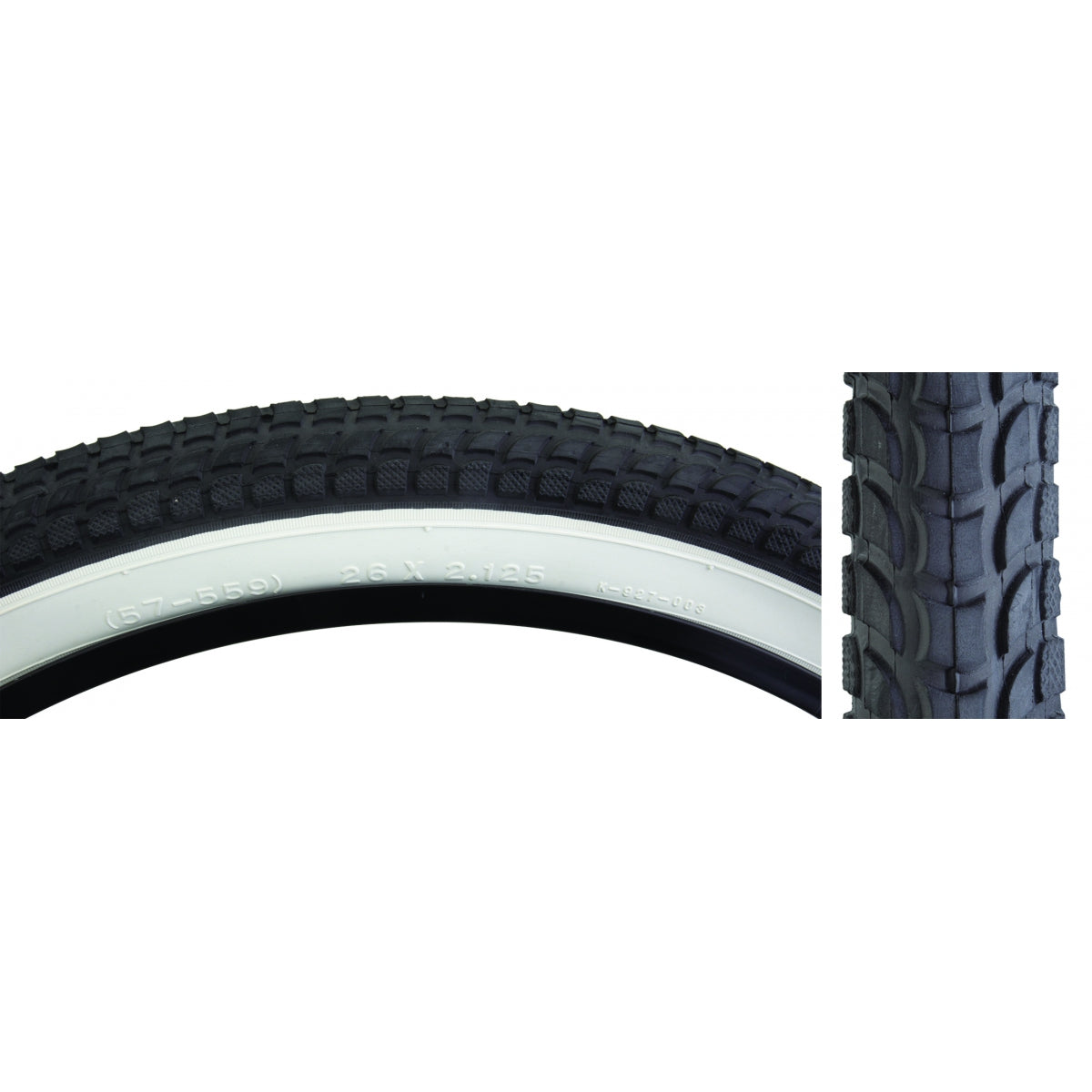SUNLITE TIRE SUNLT 26x2.125 BK/WH CRUISER K927w/SUN LOGO KOMFORT WIRE - SUNLITE
