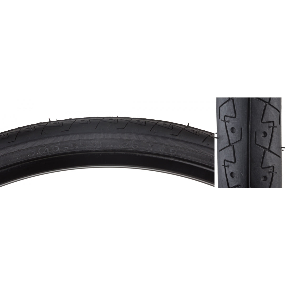 SUNLITE TIRE SUNLT 26x1.5 BK/BK CITY SLICK K154 WIRE - SUNLITE