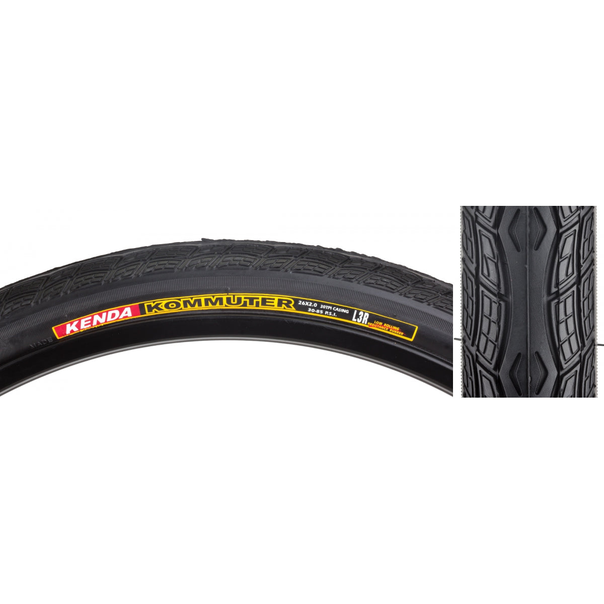 SUNLITE TIRE SUNLT 26x2.0 BK/BK K1045 KOMUTER WIRE - SUNLITE