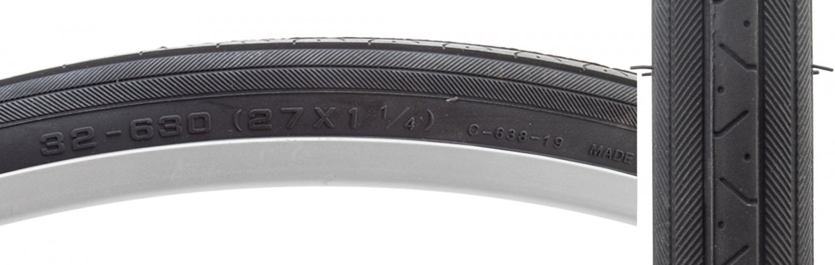 SUNLITE TIRE SUNLT 27x1-1/4 CST638 BK/Black RD WIRE - SUNLITE