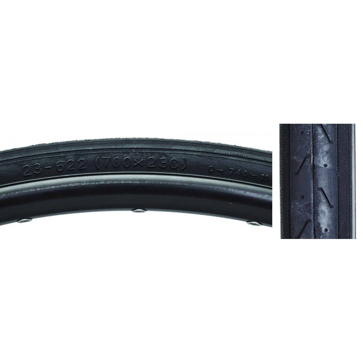 SUNLITE TIRE SUNLT 700x23 CST740 BK/Black S-HP WIRE - SUNLITE